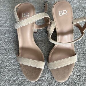 BP Women's Beige Strappy Heels